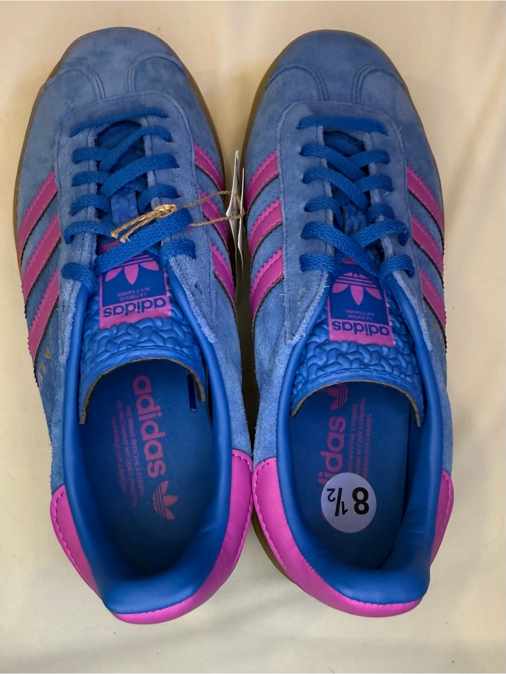 Adidas Gazelle Bold W Royal Blue Suede Pink Stripe Platform NWOB IG4367 Size 8.5 - Picture 15 of 16
